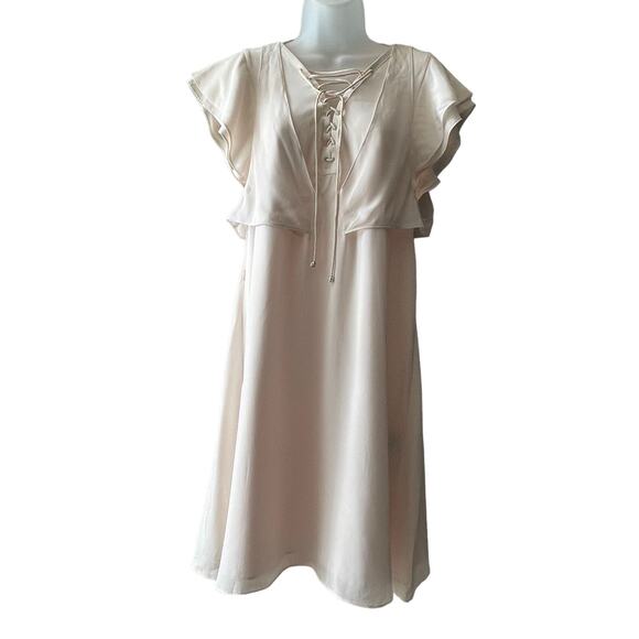 The Kooples Silk Flutter Dress in Blush NWT Size Medium - Picture 1 of 6